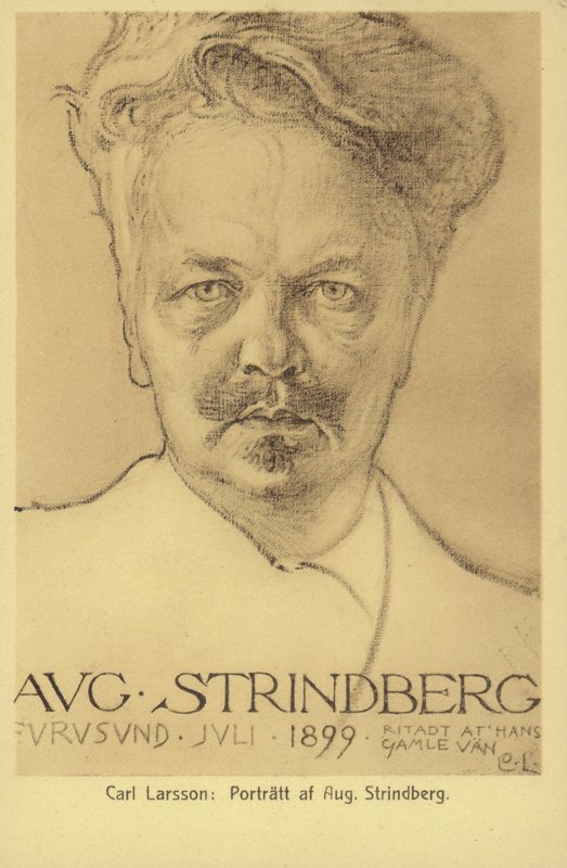 August Strindberg (1849-1912), ruotsalainen näytelmäkirjailija, kirjailija, runoilija ja taiteilija, 1899 tekijältä Carl Larsson