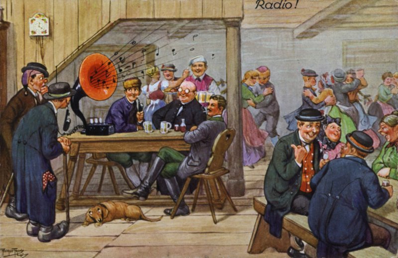 Sarjakuvat varhaisesta radiosta (värilitho) tekijältä Carl Robert Arthur Thiele