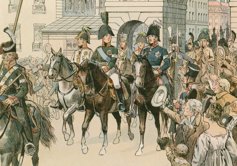 Liittoutuneiden monarkkien saapuminen Pariisiin vuonna 1815 tekijältä Carl Rohling