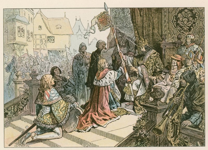 Frederick I (1371-1440) ja Sigismund Konstanzissa palkittiin Kurmarkin maalla vuonna 1417 tekijältä Carl Rohling