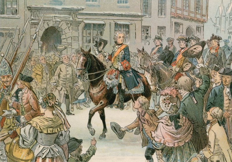Fredrik Suuri (1712-1786) valloittaa Wroclawin kaupungin vuonna 1741. tekijältä Carl Rohling