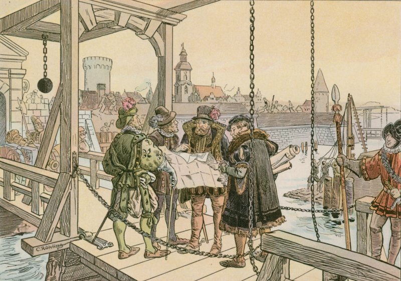 John George suunnittelee Spandaun linnoitusta vuonna 1580 tekijältä Carl Rohling