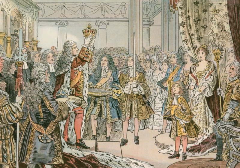 Frederick I Preussin (1657-1713) kruunajaiset Königsbergissä vuonna 1701 tekijältä Carl Rohling