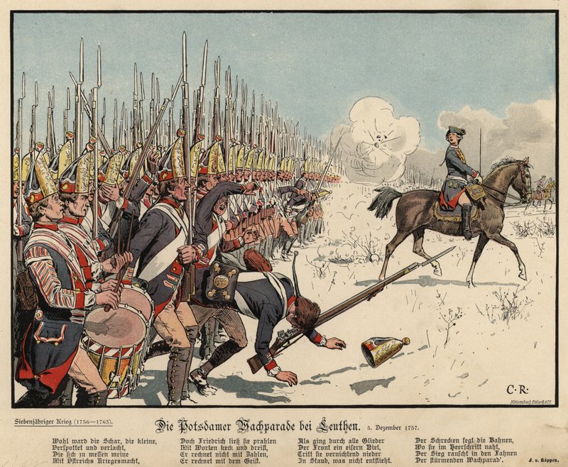 Preussin jalkaväki Leuthenin taistelussa tekijältä Carl Röchling
