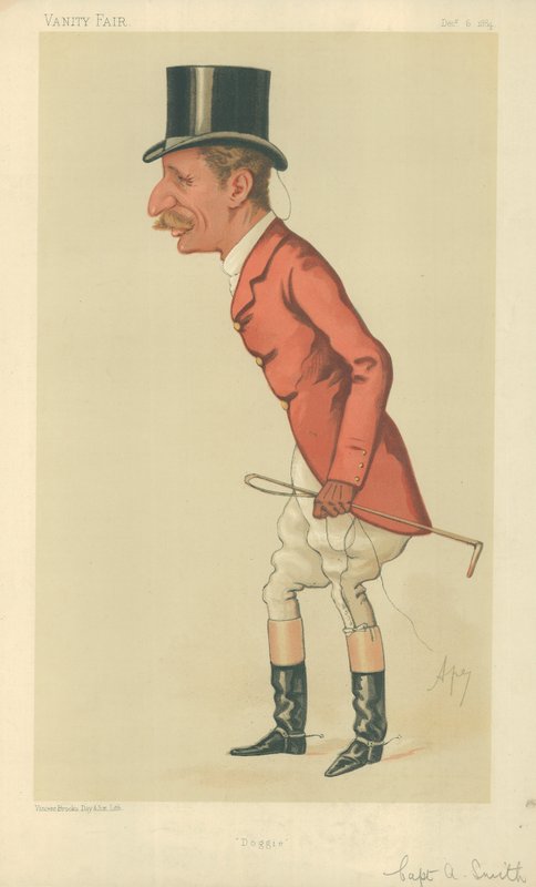 Kapteeni Arthur Smith, Doggie, 6. joulukuuta 1884, Vanity Fair -sarjakuva tekijältä Carlo Pellegrini