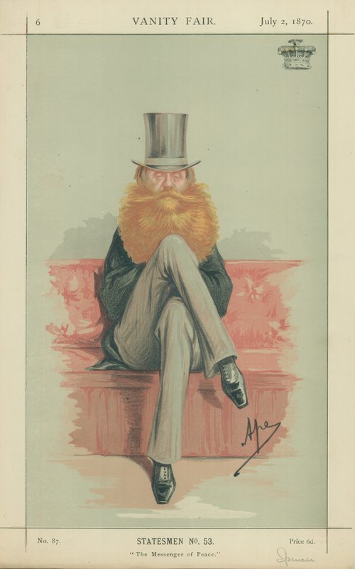 Earl Spencer, Rauhan lähettiläs, 2. heinäkuuta 1870, Vanity Fair -sarjakuva tekijältä Carlo Pellegrini