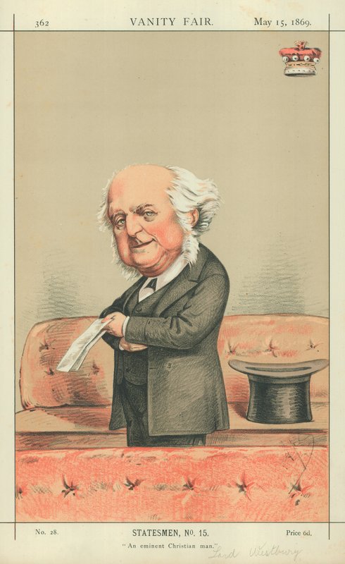 Lord Westbury, Eminent Christian Man, 15. toukokuuta 1869, Vanity Fair -sarjakuva tekijältä Carlo Pellegrini