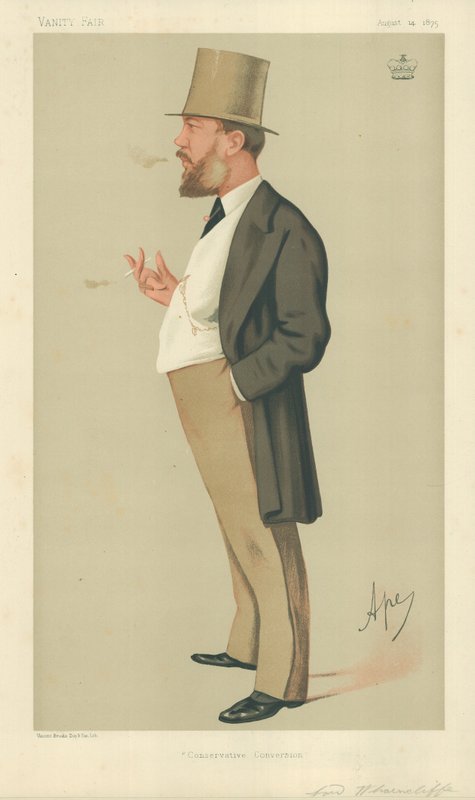 Lord Wharncliffe, Conservative Conversion, 14. elokuuta 1875, Vanity Fair -sarjakuva tekijältä Carlo Pellegrini