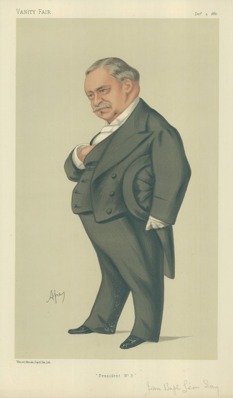 M Jean Baptists Leon Say, President nro 3, 4. joulukuuta 1880, Vanity Fair -sarjakuva. tekijältä Carlo Pellegrini
