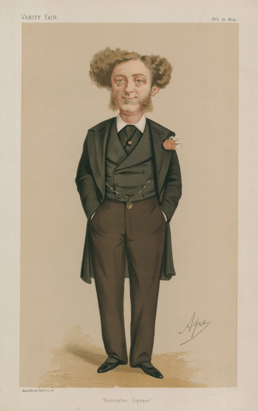 Herra Albert Grant MP; Leicester Square; 21. helmikuuta 1874; Vanity Fair; pilapiirros. tekijältä Carlo Pellegrini