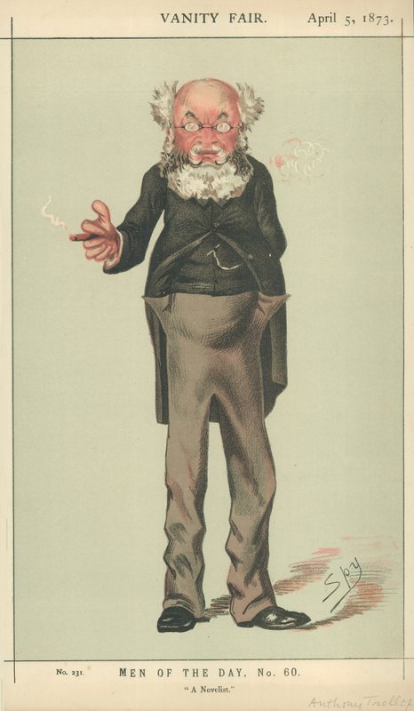 Anthony Trollope, kirjailija, 5. huhtikuuta 1873, Vanity Fair -sarjakuva tekijältä Carlo Pellegrini