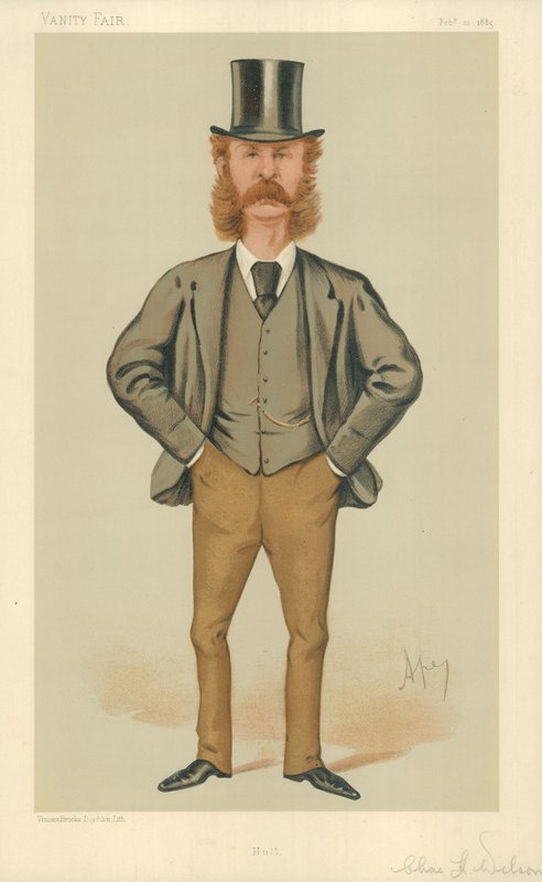 Herra Charles Henry Wilson, Hull, 21. helmikuuta 1885, Vanity Fair -sarjakuva tekijältä Carlo Pellegrini