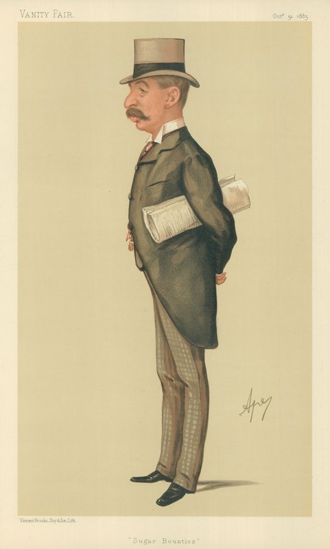 Herra Charles Thomson Ritchie, Sugar bounties, 31. lokakuuta 1885, Vanity Fair -sarjakuva tekijältä Carlo Pellegrini