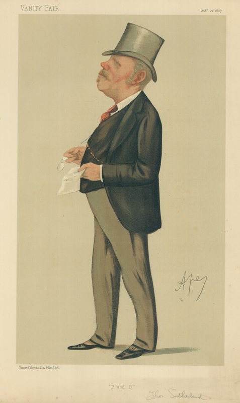Mr Thomas Sutherland, P und O, 22. lokakuuta 1887, Vanity Fair -sarjakuva tekijältä Carlo Pellegrini