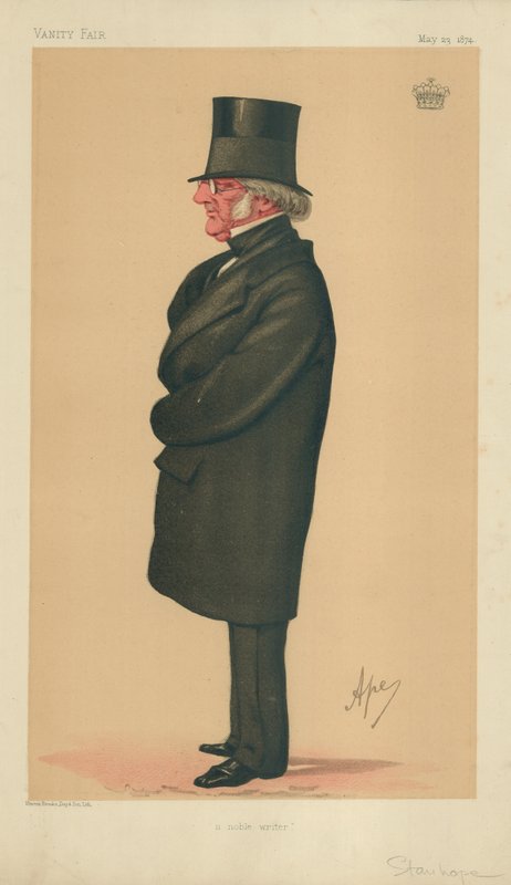 Philip-Henry Stanhope Stanhope, Jalo kirjailija, 23. toukokuuta 1874, Vanity Fair -sarjakuva tekijältä Carlo Pellegrini