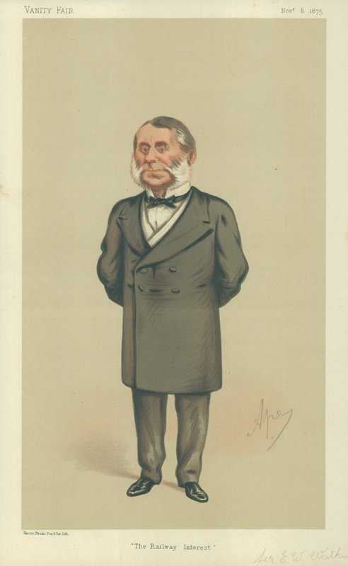 Sir Edward William Watkin, The Railway Interest, 6. marraskuuta 1875, Vanity Fair -sarjakuva tekijältä Carlo Pellegrini