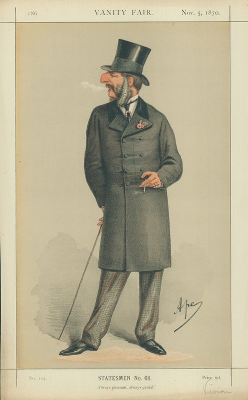The Hon J C Vivian, Aina miellyttävä aina nerokas, 5. marraskuuta 1870, Vanity Fair -sarjakuva tekijältä Carlo Pellegrini