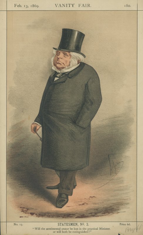 Oikea kunniallinen John Bright (väri litho) tekijältä Carlo Pellegrini