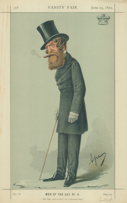 Varakreivi Ranelagh, Hän on onnistunut vapaaehtoistyössä, 25. kesäkuuta 1870, Vanity Fair sarjakuva tekijältä Carlo Pellegrini