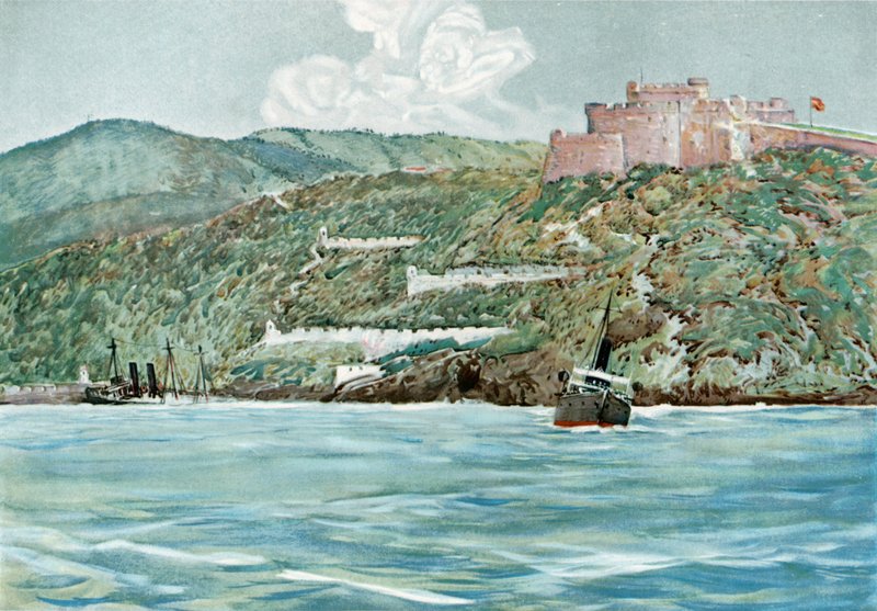 Sisäänkäynti Santiagon satamaan, 7. heinäkuuta 1898 tekijältä Carlton Theodore Chapman