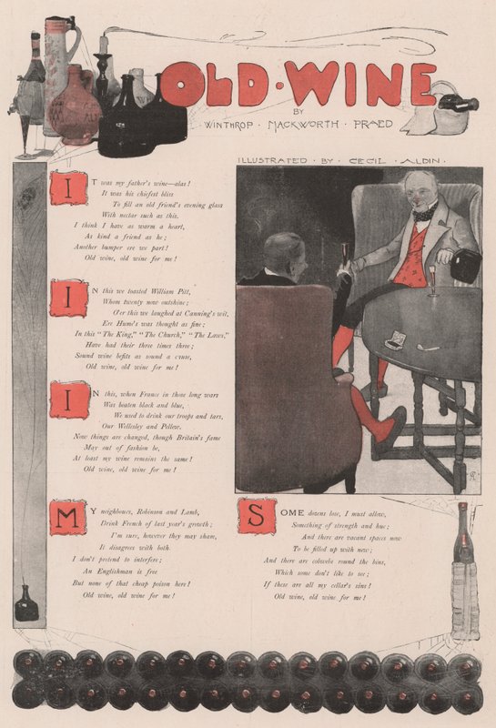 Old Wine, kirjoittanut Winthrop Mackworth Praed tekijältä Cecil Charles Windsor Aldin