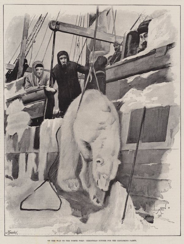 Matkalla pohjoisnavalle, jouluillallinen Exploring Partyille tekijältä Cecil Charles Windsor Aldin