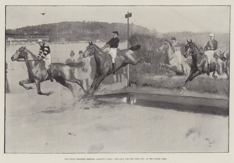 Grand Military Meeting, Sandown Park, Race for Gold Cup, Water Jumpissa tekijältä Cecil Charles Windsor Aldin