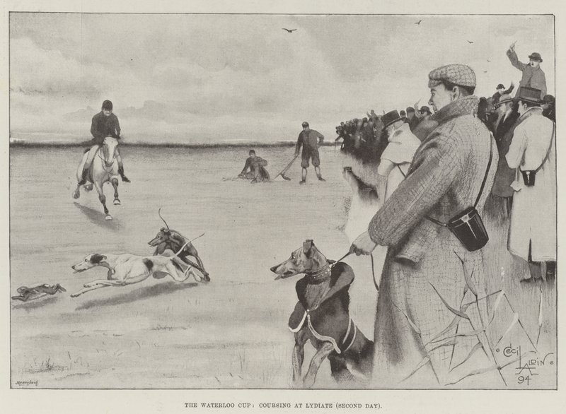 Waterloo Cup, juoksu Lydiatessa, toinen päivä tekijältä Cecil Charles Windsor Aldin