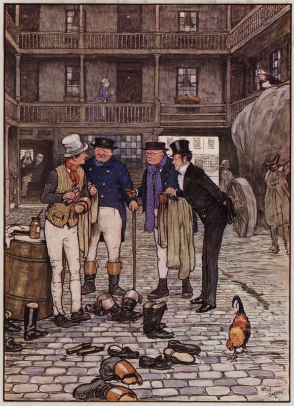 Cecil Aldinin kuvitus The Pickwick Papersille (värilitho) tekijältä Cecil Charles Windsor Aldin