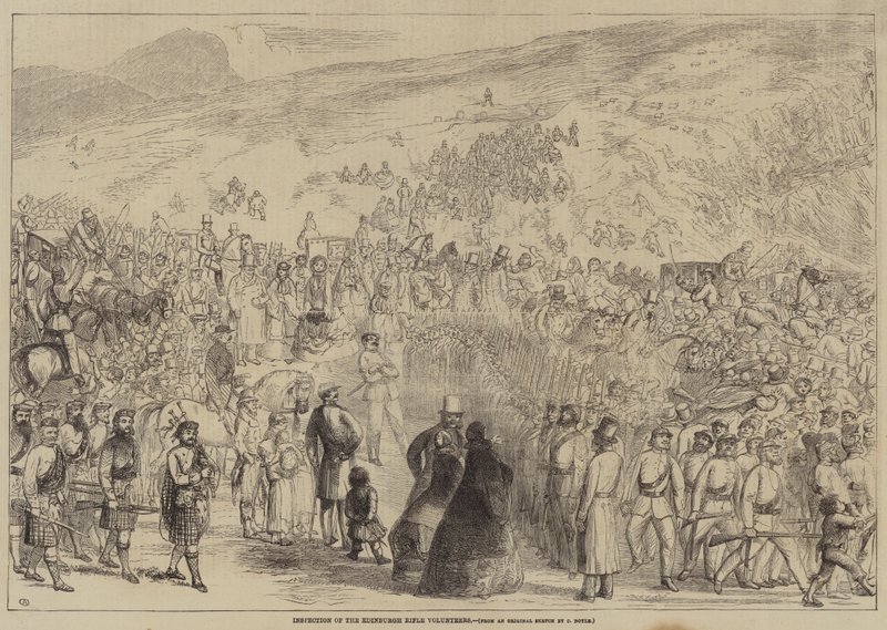 Edinburghin kiväärivapaaehtoisten tarkastus tekijältä Charles Altamont Doyle