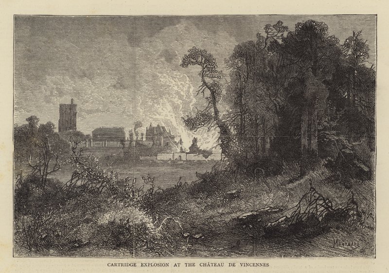 Patruuna Räjähdys Chateau de Vincennes tekijältä Charles Auguste Loye