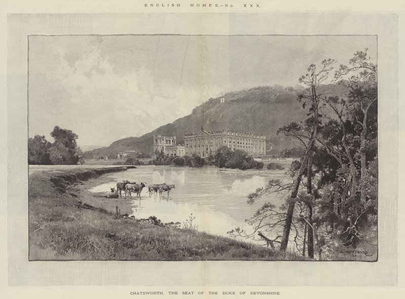 Chatsworth, Devonshiren herttuan kotipaikka tekijältä Charles Auguste Loye