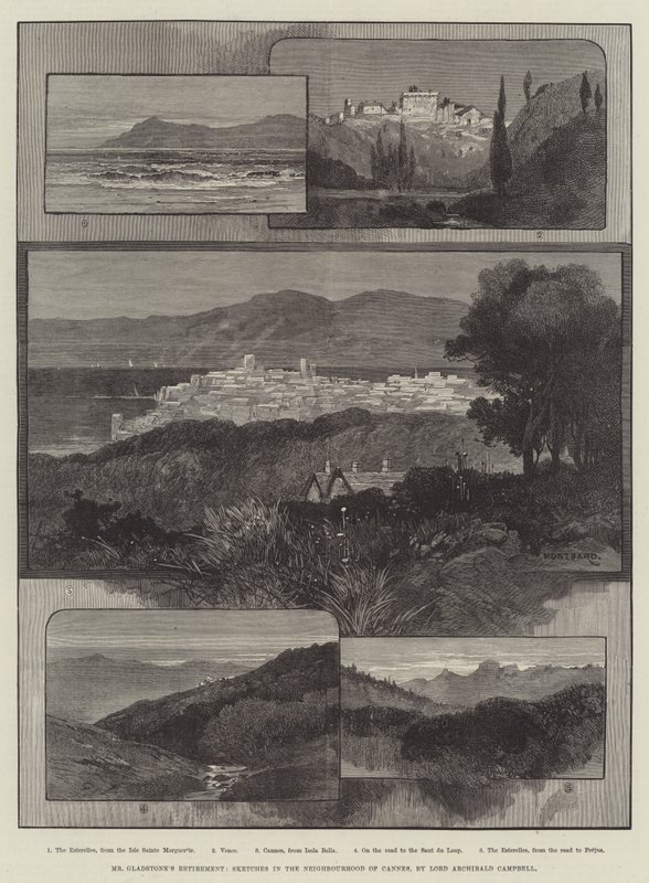 Mr Gladstonen eläkkeelle jääminen, Luonnokset Cannesin naapurustossa tekijältä Charles Auguste Loye