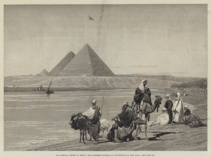 Erikotaiteilijamme Egyptissä, pyramidit Niilin tulvan aikana tekijältä Charles Auguste Loye