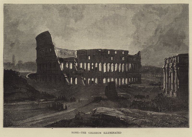 Rooma, Colosseum valaistu tekijältä Charles Auguste Loye