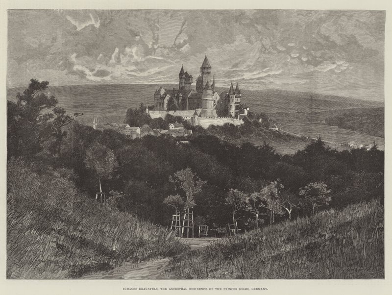 Schloss Braunfels, prinssien Solmsin esi-isien asuinpaikka, Saksa tekijältä Charles Auguste Loye