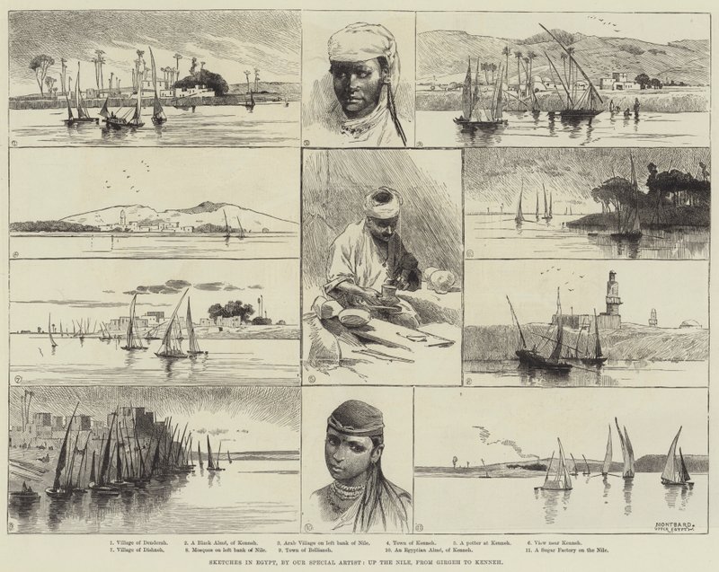 Luonnoksia Egyptissä, ylös Niilille, Girgehistä Kennehiin tekijältä Charles Auguste Loye