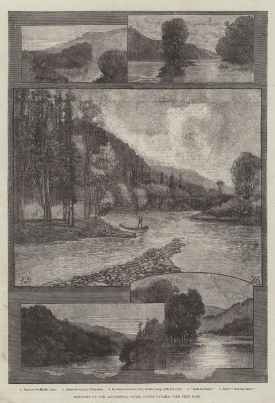 Luonnoksia Cascapediac-joesta, Ala-Kanadasta tekijältä Charles Auguste Loye
