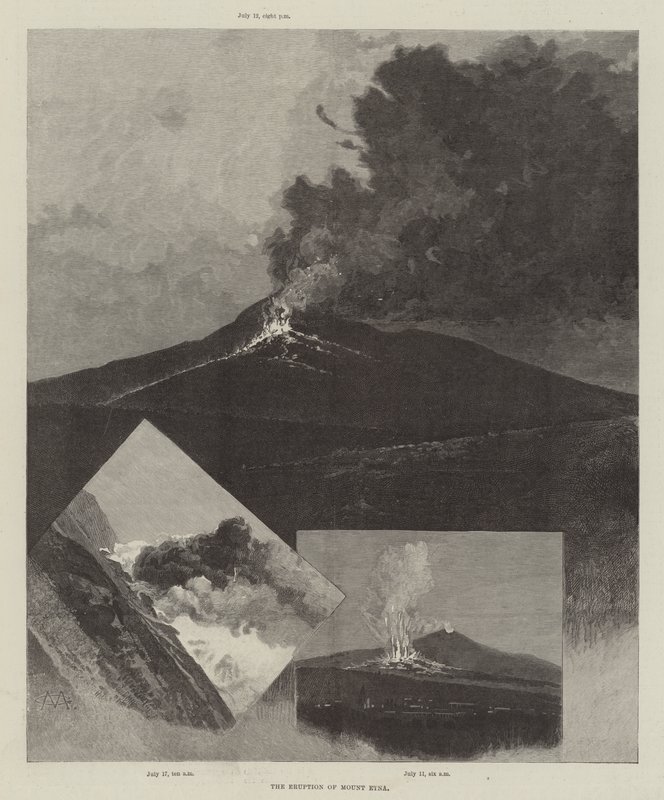 Etna-vuoren purkaus tekijältä Charles Auguste Loye