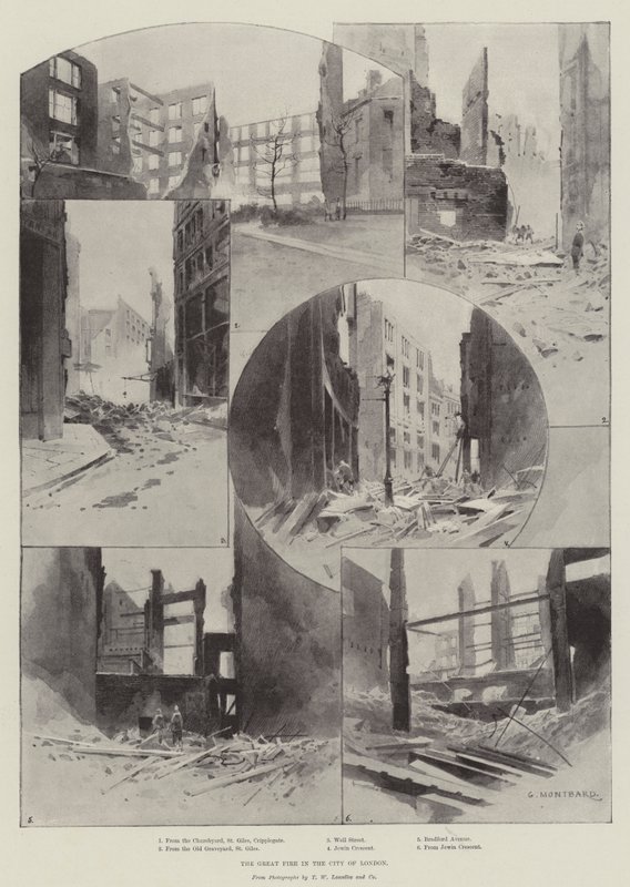 Suuri palo Lontoon Cityssä tekijältä Charles Auguste Loye