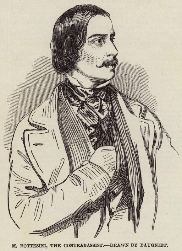 M Bottesini, kontrabasisti tekijältä Charles Baugniet