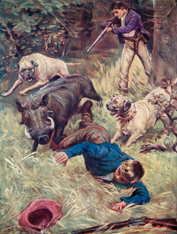 Kuvitus sveitsiläiselle Robinson-perheelle tekijältä Charles Daniel Ward