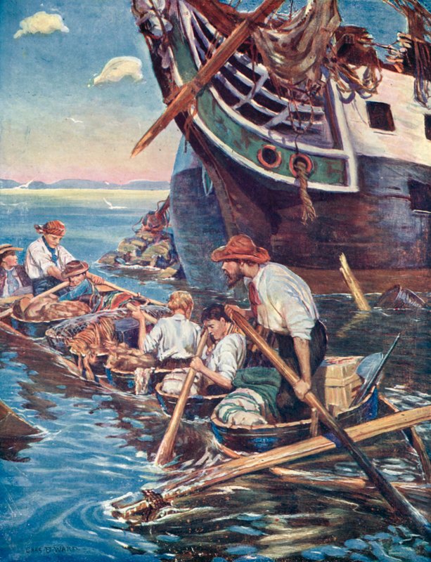 Kuvitus sveitsiläiselle Robinson-perheelle tekijältä Charles Daniel Ward