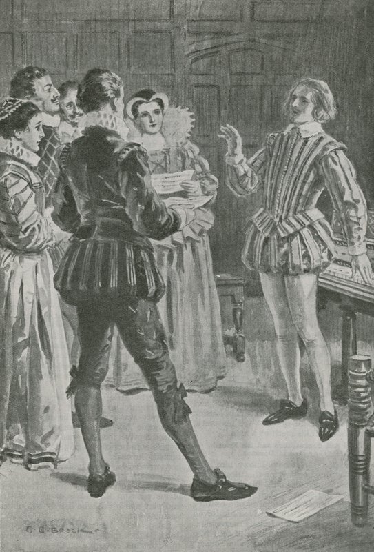 William Byrd kuuntelee madrigaaliaan tekijältä Charles Edmund Brock