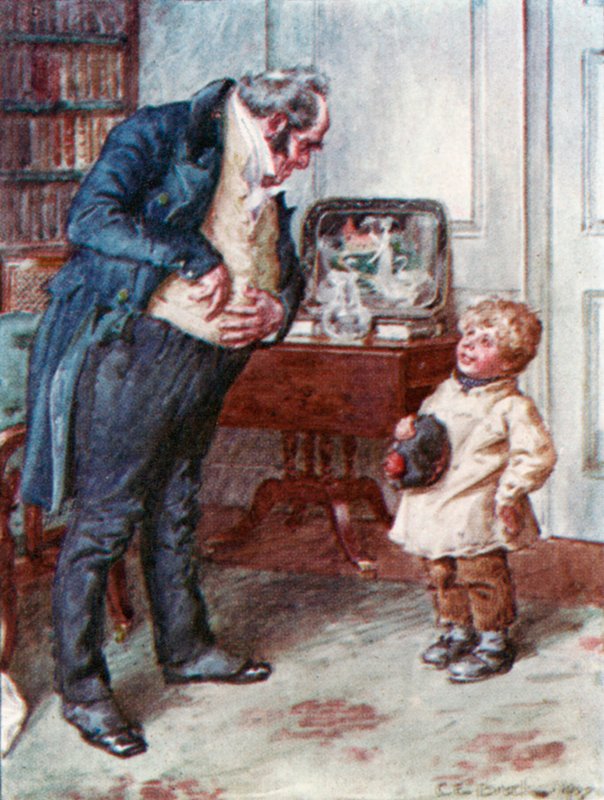 Kuvitus Dickensin Doctor Marigolds -reseptille tekijältä Charles Edmund after Brock