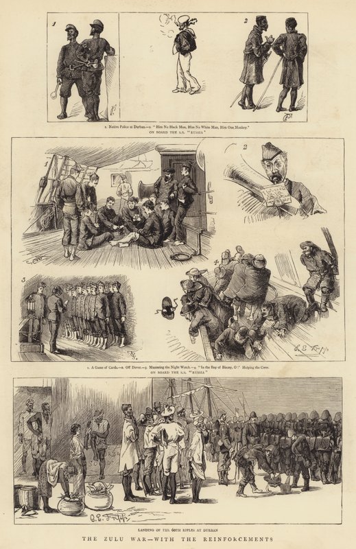 Zulu-sota vahvistusten kanssa tekijältä Charles Edwin Fripp