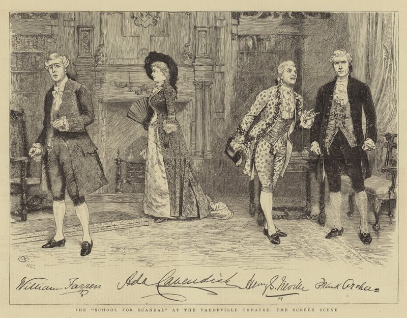 Skandaalin koulu Vaudeville-teatterissa, Screen Scene tekijältä Charles Green