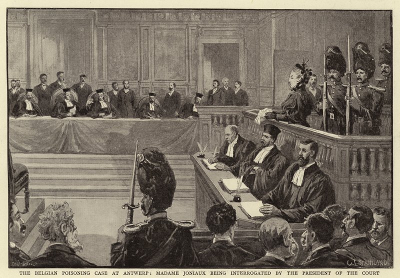 Belgian myrkytystapaus Antwerpenissä, Madame Joniauxia kuulustelee tuomioistuimen presidentti tekijältä Charles J. Staniland
