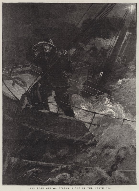 The Look Out, myrskyinen yö Pohjanmerellä tekijältä Charles J. Staniland