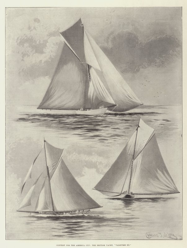 Kilpailu America Cupista, British Yacht, Valkyrie III tekijältä Charles John de Lacy
